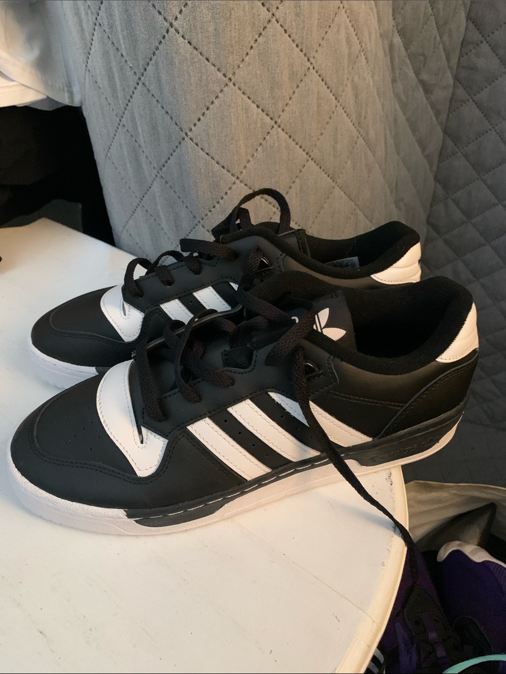 adidas Men’s Black and White Low-Top Sneakers